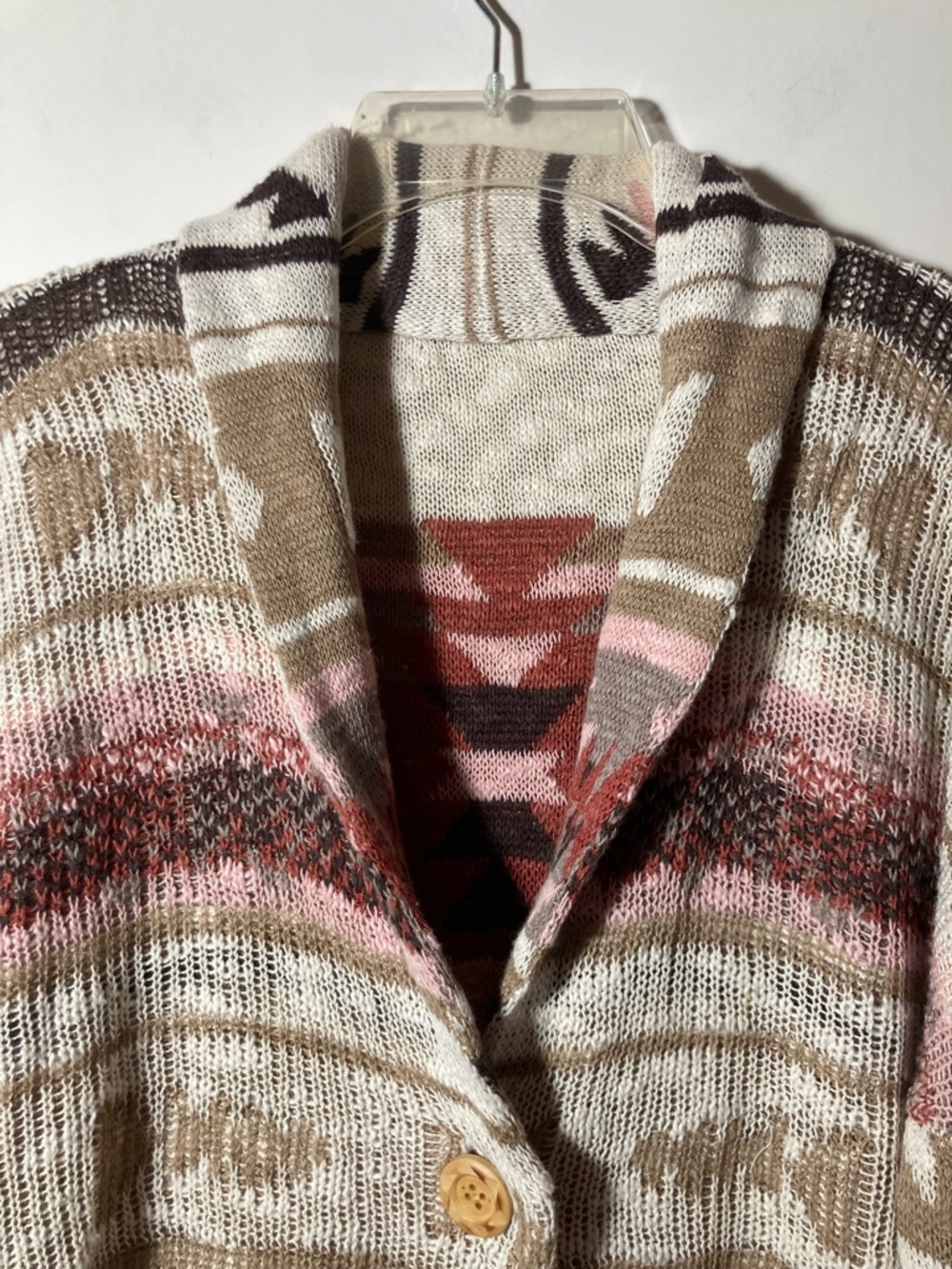 Sundance Chenoa Western Aztec Cardigan Sweater Carved Wood Buttons Size Medium - Picture 4 of 14
